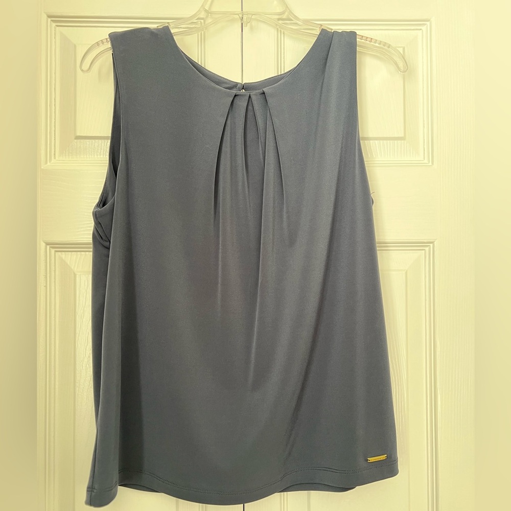 NWT Calvin Klein Gray Career Tank Blouse Top, Size L